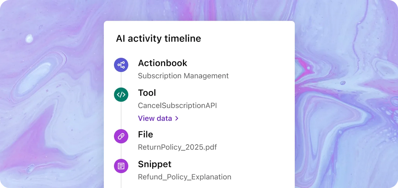 Activity trails: Full visibility into how your AI agent acts